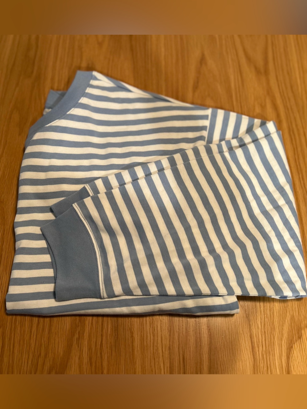 Aritzia Mighty Cotton Wicket Longsleeve - Light Birch / Ripple BIue Size XL NWOT - Picture 6 of 14